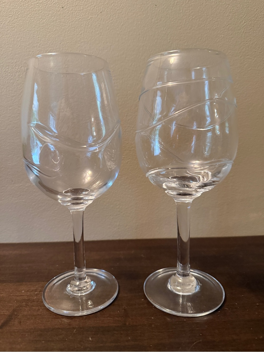 Simon Pearce Clear Swirl Wine Glasses - Set of Two